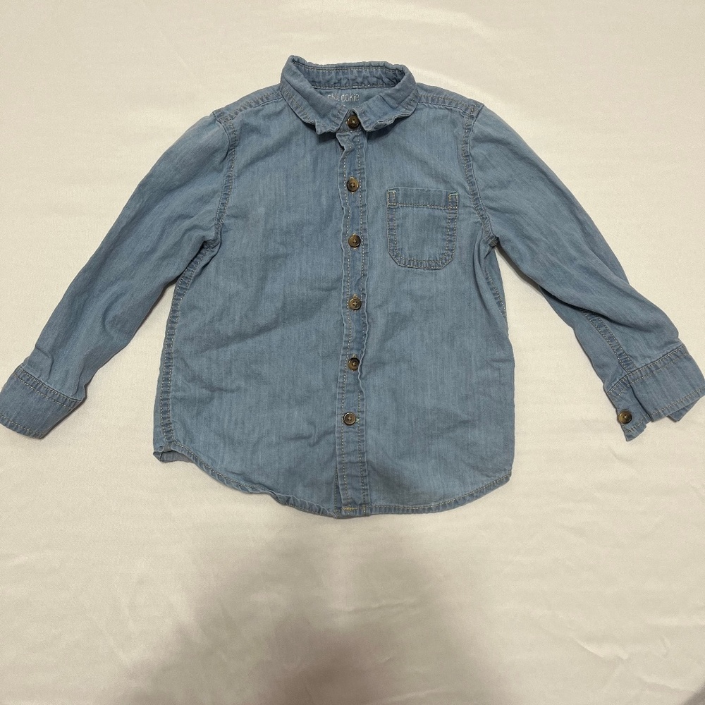 okie dokie blue button up